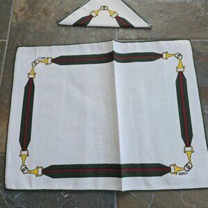 Vintage Gucci GG NWT Set of 4 Placemats & Napkins